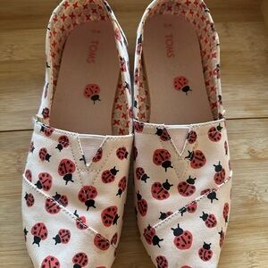TOMS Ladybug Print Shoes - Red and Pink  (Size 10)
